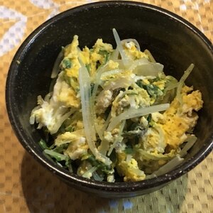 アッという間に出来上がり☆水菜シャキッと炒り卵